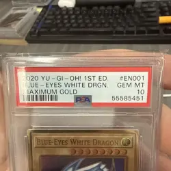 PSA 10 - 2020 Yugioh Blue Eyes White Dragon MAGO-EN001 Maximum Gold 1st Edition - Image 2