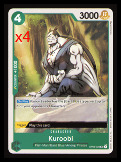 Kuroobi Playset - OP03-026 x4 - Pillars of Strength - One Piece TCG - English NM - Image 1