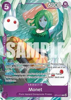 One Piece Monet OP14-074 R - Azure Sea's Seven - Dash Pack Promo - NM/Mint - Image 1