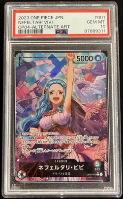 Psa 10 Nefeltari Vivi Leader Japanese One Piece OP04-001 L Kingdoms of Intrigue - Image 2