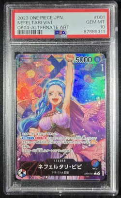 Psa 10 Nefeltari Vivi Leader Japanese One Piece OP04-001 L Kingdoms of Intrigue - Image 4