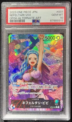 Psa 10 Nefeltari Vivi Leader Japanese One Piece OP04-001 L Kingdoms of Intrigue - Image 5
