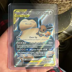 Pokemon Eevee & Snorlax GX TAG TEAM Full Art Ultra Rare Sm-Team Up 171/181 Holo - Image 1