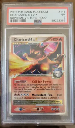 2009 POKEMON PLATINUM SUPREME VICTORS #143 CHARIZARD G LV.X-HOLO PSA 7 - Image 1
