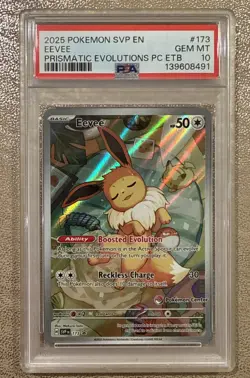 Eevee 173 Scarlet & Violet Prismatic Evolutions Pokemon Center ETB Promo PSA 10 - Image 1
