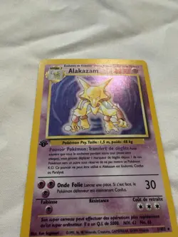 Pokemon ALAKAZAM 1/102 Base Set 1st. Edition Holo FRENCH Language - Image 3