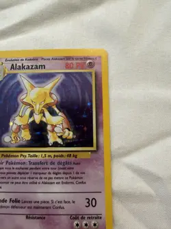 Pokemon ALAKAZAM 1/102 Base Set 1st. Edition Holo FRENCH Language - Image 4
