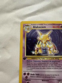 Pokemon ALAKAZAM 1/102 Base Set 1st. Edition Holo FRENCH Language - Image 5