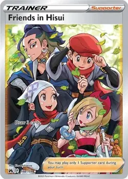 Friends in Hisui (Full Art, #148/159) - Holofoil SWSH - Crown Zenith LP Pokemon - Image 1