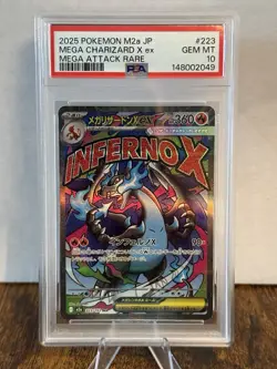 Pokemon Mega Dream Japanese Mega Charizard X EX Mega Attack Rare #223 PSA 10 - Image 1