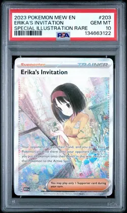Pokemon TCG 151 Erika’s Invitation Special Illustration Rare SIR 203/165 PSA 10 - Image 1