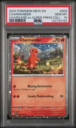 Pokemon 2024 Mew en Charmander #004 Charizard EX Super Premium Collection PSA 10 - Image 1