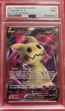 2021 Pokemon SWSH #148 FA/Mimikyu V Battle Styles PSA 9 - Image 1