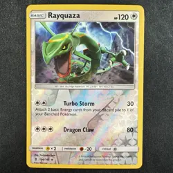 Pokemon TCG Rayquaza Sun & Moon Guardians Rising 106/145 Reverse Holo Rare Card - Image 1