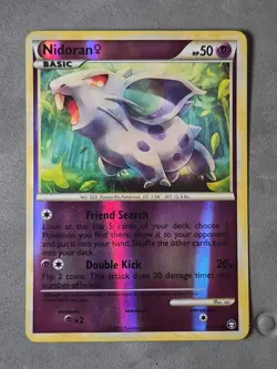 NIDORAN REVERSE HOLO POKEMON CARD 69/102 TRIUMPHANT VERY LIGHTLY PLAYED COND EX+ - Image 1