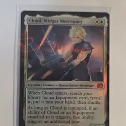 Wizards Magic: The Gathering Cloud, Midgar Mercenary Legendary Creature Rare Fo… - Image 2
