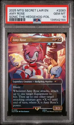 PSA 10 AMY ROSE FOIL #2082 2025 MTG MAGIC SONIC THE HEDGEHOG SECRET LAIR EN - Image 1