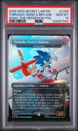PSA 10 TORNADO, SONIC'S BIPLANE FOIL #2100 2025 MTG SONIC THE HEDGEHOG SLD EN - Image 1
