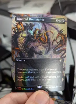 1x Kindred Dominance Borderless FOIL NM - CMM MTG EDH Black x1 - Image 1