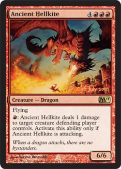 1 x Ancient Hellkite - Foil - Launch Promo - Magic 2011 - Heavy Play - MTG - Image 1