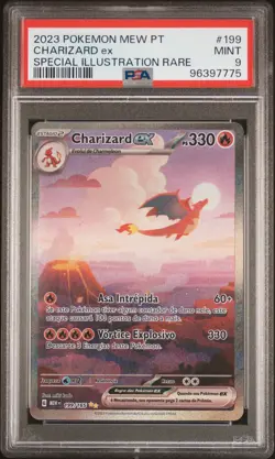 2023 POKEMON PORTUGUESE MEW PT-151 SPECIAL ILLUSTRATION RARE CHARIZARD EX PSA 9 - Image 1
