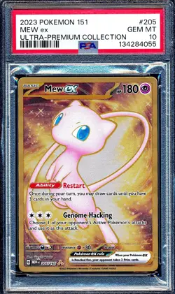 Mew ex 2023 Pokemon 151 UPC Ultra Premium #205 Gold Metal Full Art PSA 10 - Image 1