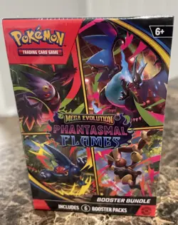Pokemon TCG Mega Evolution—Phantasmal Flames Booster Box Bundle, 6 Packs, 2025 - Image 1