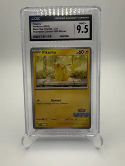 Pokemon Pikachu Black Star Promo Illustration Contest Winner CGC 9.5 Card 214 - Image 1