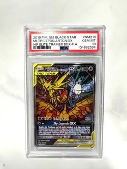 PSA 10 Pokemon Moltres & Zapdos & Articuno GX Tag Team SM210 Holo 2019 TCG Eng - Image 1