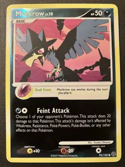 Murkrow 95/132 Pokemon Diamond & Pearl Secret Wonders 2007 Reverse Holo LP - Image 1