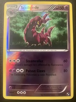 Scolipede 54/114 Pokemon Black & White Base Set 2011 Reverse Holo Rare LP - Image 1
