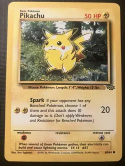 Pikachu 60/64 Pokemon Jungle 1999 Vintage Regular MP - Image 1