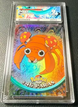 Topps Pokemon TV Animation Series 1 Rainbow Holo Foil ACE 9 #46 Paras - Image 1