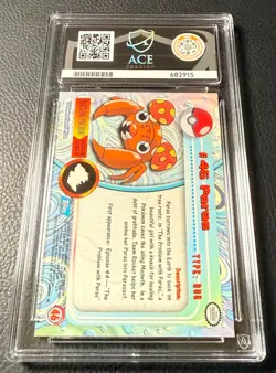 Topps Pokemon TV Animation Series 1 Rainbow Holo Foil ACE 9 #46 Paras - Image 2