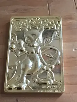 1999 Pokemon Mewtwo 23k Gold Plated Trading Card - Image 1