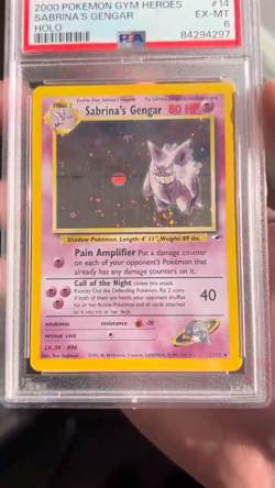 Pokemon Gym Heroes Sabrina's Gengar #14 Holo PSA 6 (HOLO BLEED And Foot Swirl) - Image 2