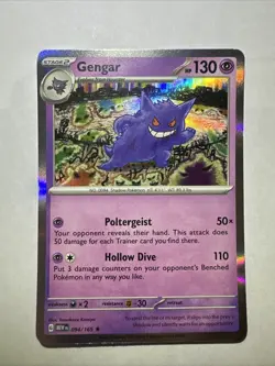 GENGAR 094/165 HOLO RARE POKEMON TCG: SCARLET & VIOLET - 151 NM - Image 1