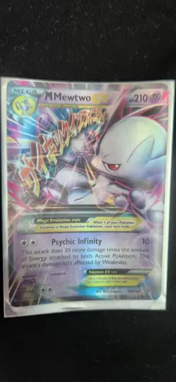 Pokemon TCG M Mewtwo EX Ultra Rare Full Art Holo Breakthrough 64/162 210 HP - Image 1