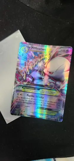 Pokemon TCG M Mewtwo EX Ultra Rare Full Art Holo Breakthrough 64/162 210 HP - Image 2