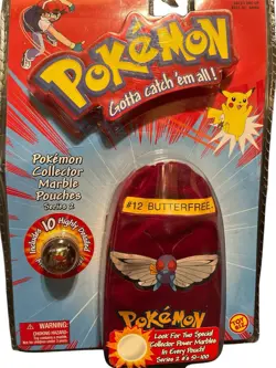Vintage Pokemon Purple Pouch Bag W/10 Marbles Butterfree Pidgey New #12 NOS NIP - Image 4