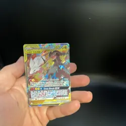 Pokemon Reshiram & Zekrom GX TAG TEAM Ultra Rare SM-Cosmic Eclipse Holo 270 HP - Image 4