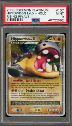 Pokemon Hippowdon Lv.X Rising Rivals Holo Ultra Rare #107 PSA 9 Mint - Image 1