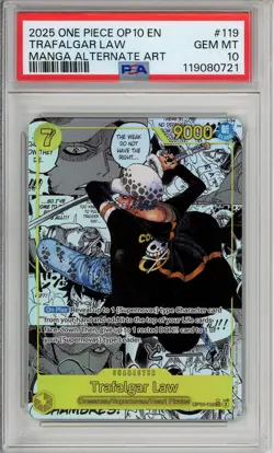 One Piece Graded: Trafalgar Law Manga Alt Art OP10-119 Royal Blood PSA 10 - Image 1