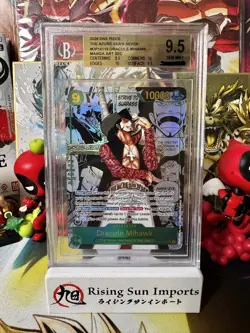 One Piece CCG Dracule Mihawk Azure Sea's Seven Manga Alt Art OP14-119 BGS 9.5 - Image 1