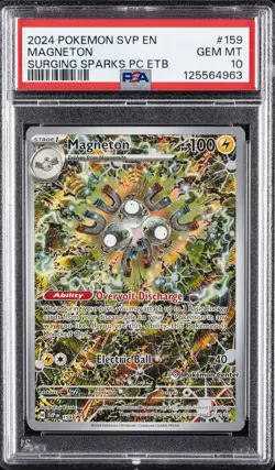 2024 POKEMON SURGING SPARKS POKEMON CENTER ETB PROMO SVP #159 MAGNETON PSA 10 - Image 1