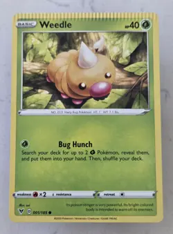 ** Crimp Error ** Weedle 001/185 Pokemon Vivid Voltage 2020 Common Tcg - Image 1