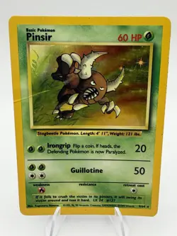 Pokemon TCG Pinsir Jungle 9/64 Holo Unlimited Holo Rare No Symbol Error DMG - Image 1