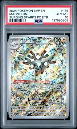 2024 POKEMON SURGING SPARKS POKEMON CENTER ETB PROMO SVP #159 MAGNETON PSA 10 - Image 1