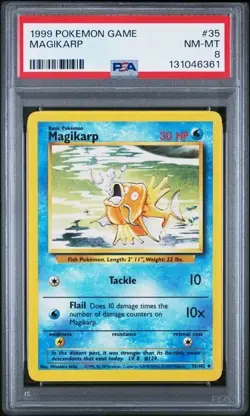 1999 Pokemon Game Magikarp #35 Graded PSA 8 NM MINT - Image 1