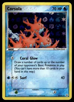 CORSOLA 32/101 Uncommon Hidden Legends Pokemon Reverse Holo NM - Image 1